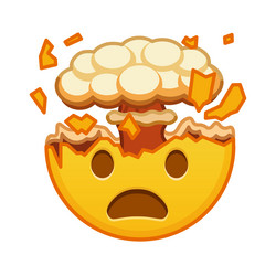shocked face with exploding head large size vector image