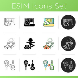 Summer sports and camp activities icons set vector