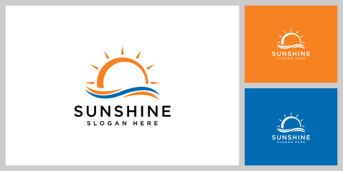 Sun logo icon design linear Royalty Free Vector Image