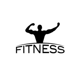 Bodybuilder fitness model silhouette design vector