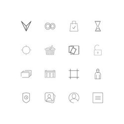 interface linear thin icons set outlined simple vector image