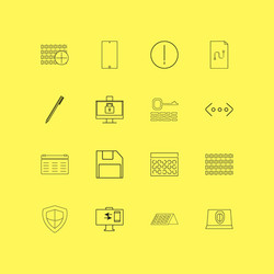 internet technologies linear icon set simple vector image