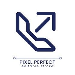 outgoing call pixel perfect linear ui icon vector image