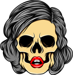 unique glossy women skull with trap hair Vector Image
