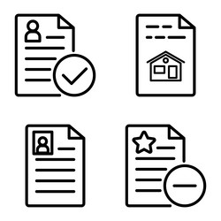 docs1-2 flat icon set isolated on white background vector image