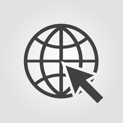 go to website icon flat on grey background vector image