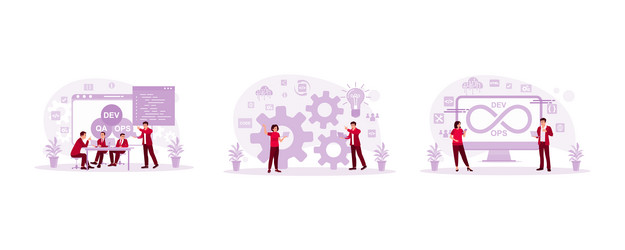 it experts develop software devops methodology vector image
