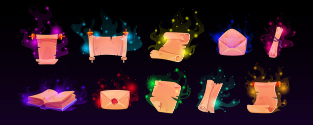 Magic Scroll & Parchment UI vector image