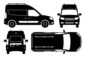 Minivan Icon Set - Multiple Views vector image