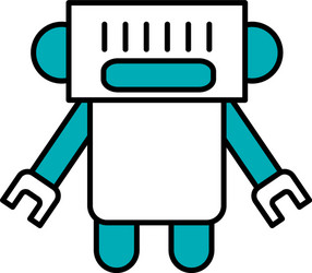 robotics concept square robot icon half line vector image