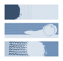 set of horizontal banners handdrawn decorated vector image