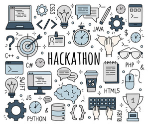 CodeFest & Hackathon Event Icons vector image