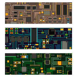 computer chip technology processor circuit vector image