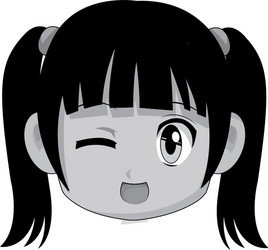 Cute cartoon anime chibi girl image vector