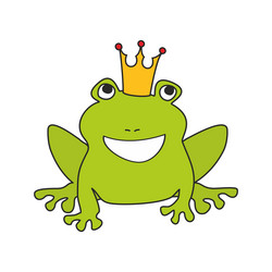 Dreaming Frog with Crown Vector Image