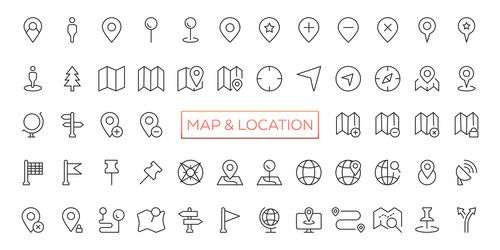 location icons set navigation map pointer vector image