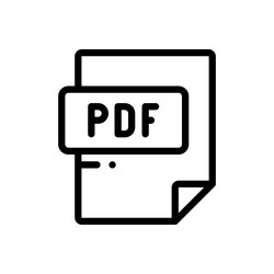 pdf file icon thin linear style design isolated vector image