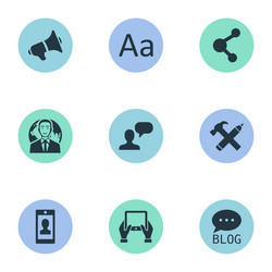 set of simple user icons vector image
