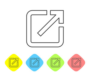 grey open in new window line icon isolated vector image