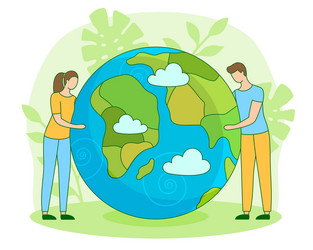 happy earth day nature care ecology filled vector