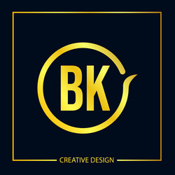 Initial letter bk logo template Royalty Free Vector Image