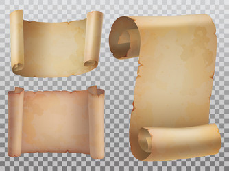 Medieval paper scrolls manuscript sketch icons Vector Image