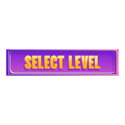 select level purple button inviting user to start vector image