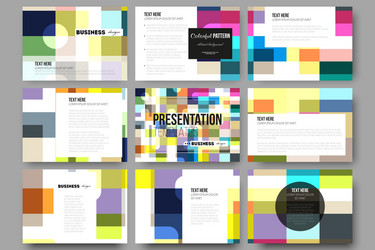 set of 9 templates for presentation slides vector image