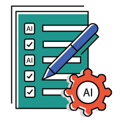 task completion ai checklist symbol icon design vector image