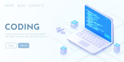 web development coding and programming futuristic vector image