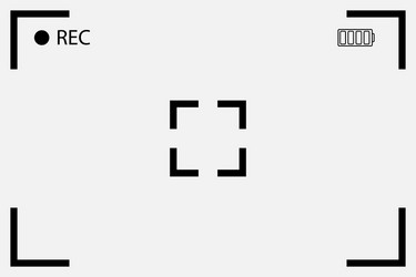 camera frame rec interface viewfinder vector image