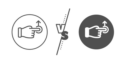 drag drop gesture line icon slide arrow sign vector image