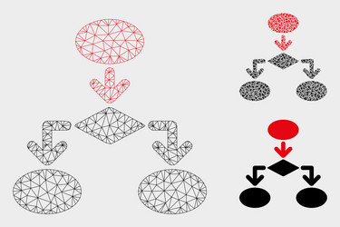flowchart mesh 2d model and triangle mosaic vector image