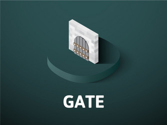 gate isometric icon isolated on color background vector image