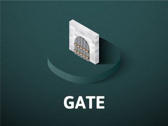 Gate isometric icon isolated on color background vector