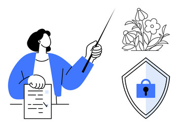 leader presenting a report with pointer botanical vector image