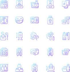 travel size objects gradient linear icons set vector image