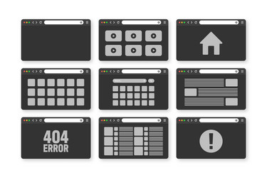web browser window pages layout with toolbar vector image