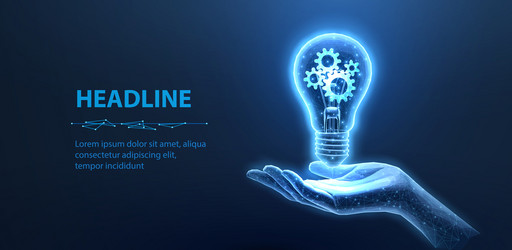 bulb with gears inside learning solution engine vector image