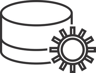 database setting line black icon vector image