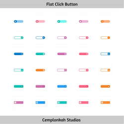 Flat click button vector