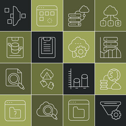 set line filter setting network cloud connection vector image
