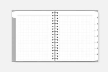 Spiral Grid Lined Notebook with Tabs vector image