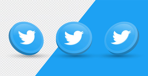 twitter 3d logo vector