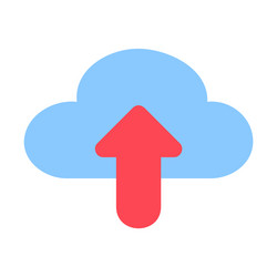 Cloud upload icon in flat style for any projects vector