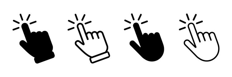 hand click cursor icons set icon vector image