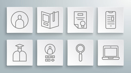 set line student open book create account screen vector image