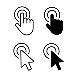 set of hand cursor icons click vector image