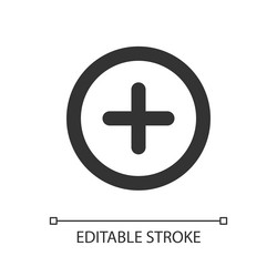 add button pixel perfect linear ui icon vector image