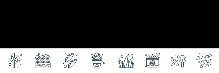 spring line icons linear set quality vector image